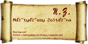 Mátyássy Zoltána névjegykártya